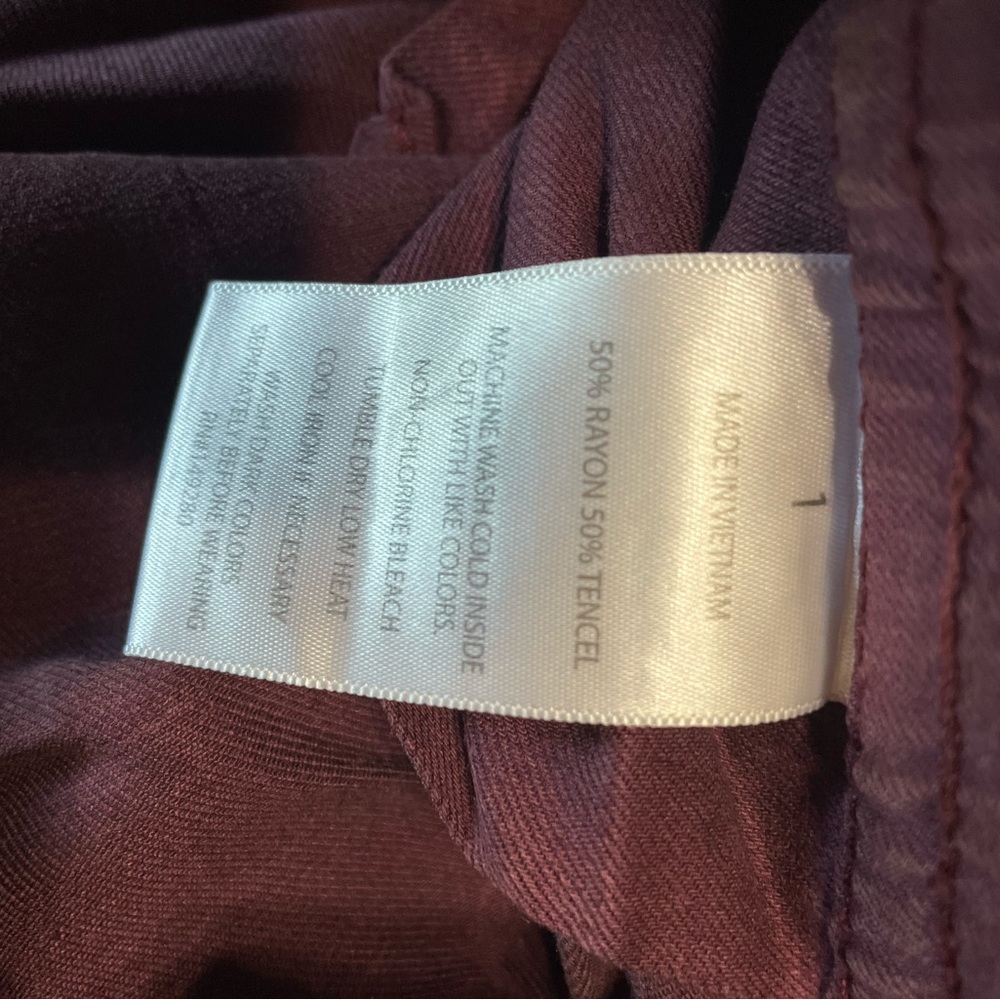 Women's Burgundy Wide-Leg Pants Slink Jeans 1X - Picture 4 of 5